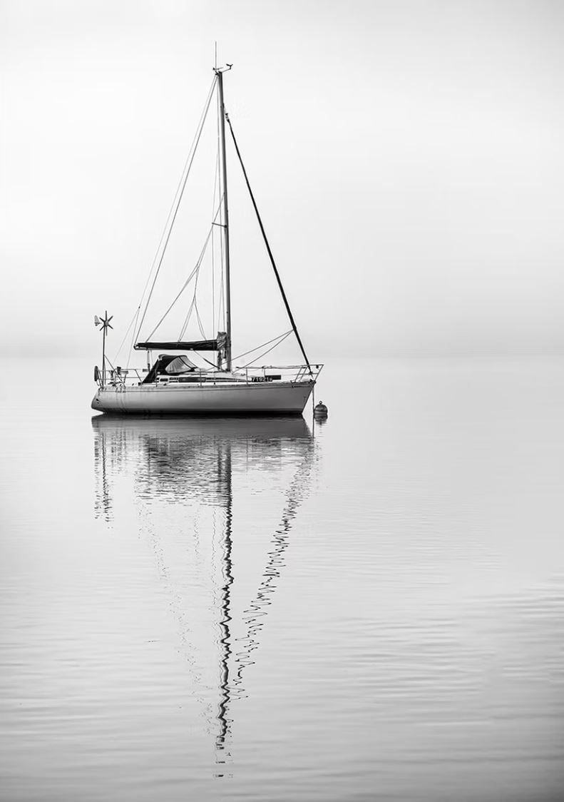 Yacht Reflection by Pat McKeefry